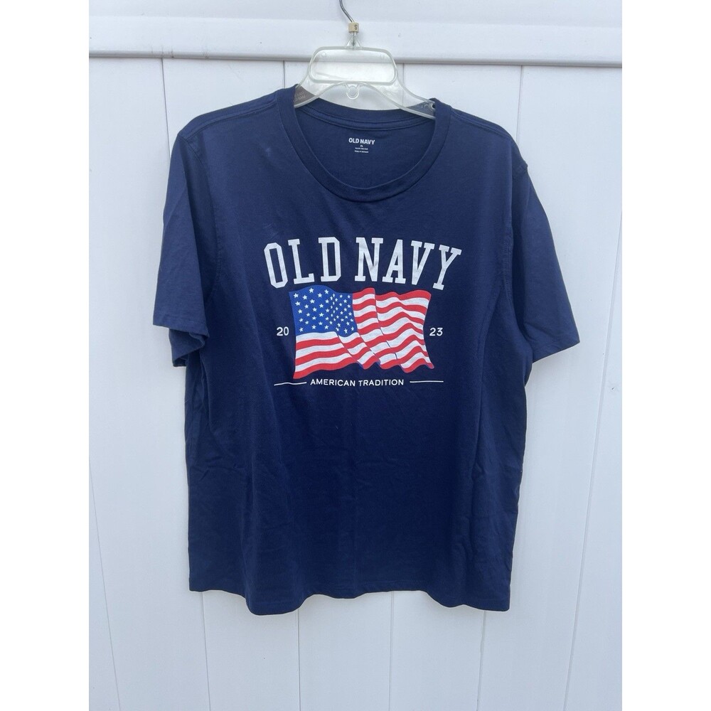 Old Navy T Shirt XL Blue Short Sleeve Womens 4th Of July